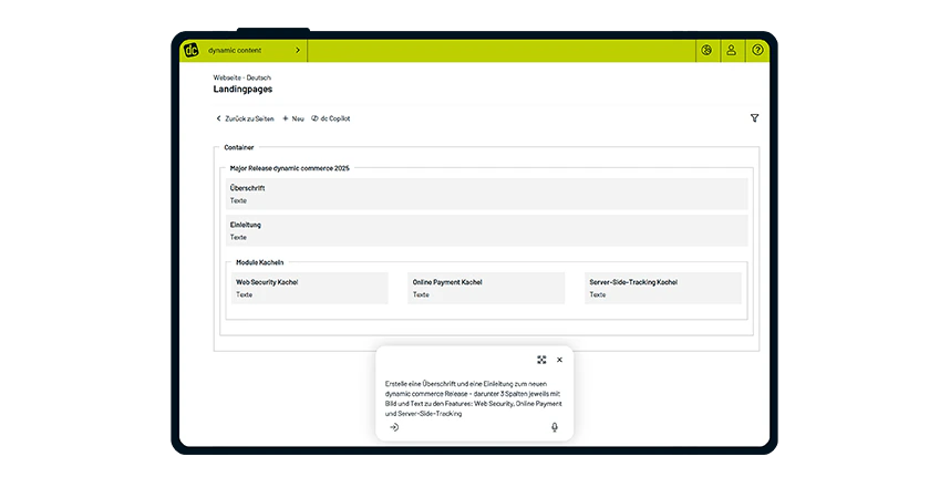 Content-Management-System dynamic content