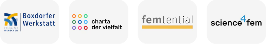 Logos von Partnern wie Viva con Agua, Studiobühne Bayreuth und dem Deutschen Nachhaltigkeitskodex.