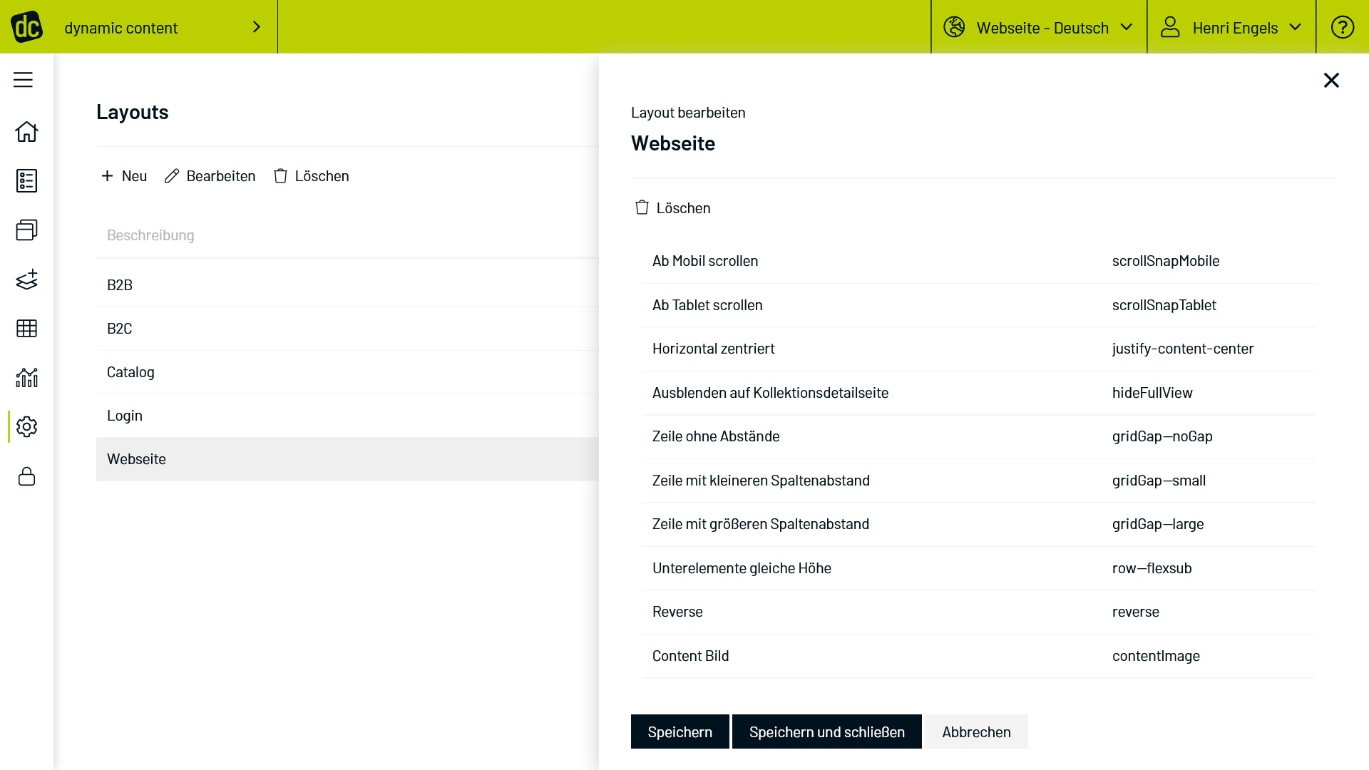 dynamic content Layouts