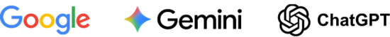 Logos Google, Gemini, ChatGPT