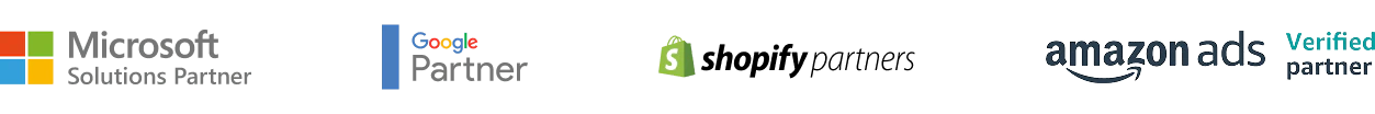 Microsoft Solutions Partner, Google Partner, Shopify Partner, Amazon Ads Partner